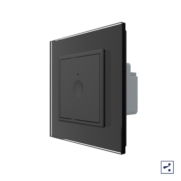 Одноклавишный проходной сенсорный выключатель Module, цвет черный Livolo