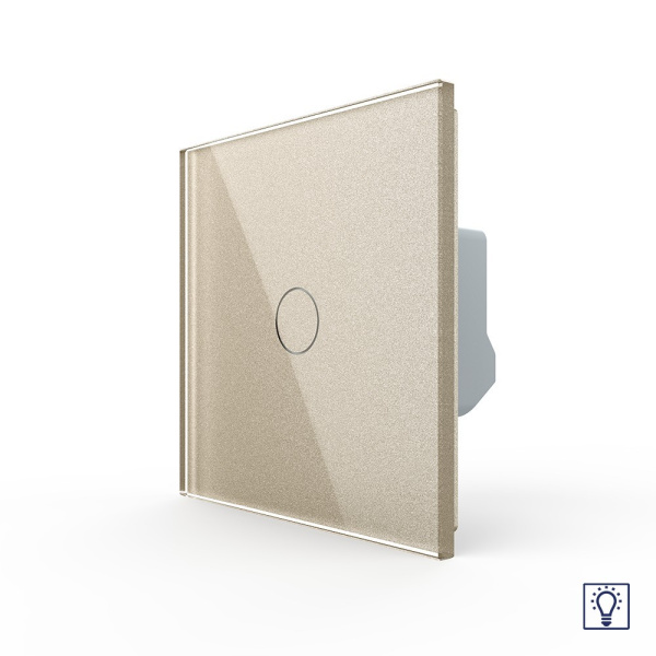 Одноклавишный сенсорный Адаптивный диммер 1 пост, цвет шампань Livolo