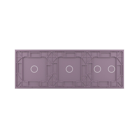 Панель для трех сенсорных выключателей, 4 клавиши (2+1+1), цвет розовый, стекло Livolo