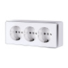Розетка тройная с заземлением и шторками (белая) Gallant ОУ IP20 Werkel