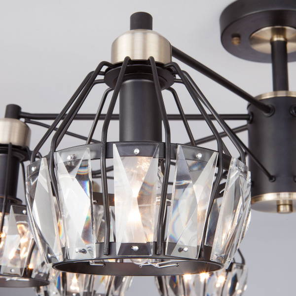 Потолочная люстра в стиле лофт 8*E14 60Вт белый, черный IP20 Lord (70075/8 черный) Eurosvet