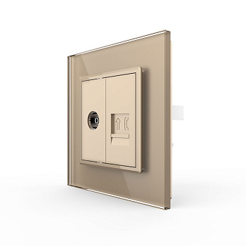 Розетка ТВ/ТЛФ Золотая Livolo