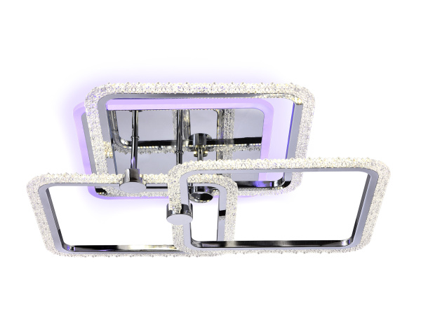 Потолочный светодиодный светильник с пультом FA536/3 CH хром 118W 510*510*150 (ПДУ РАДИО 2.4G) Ambrella Light