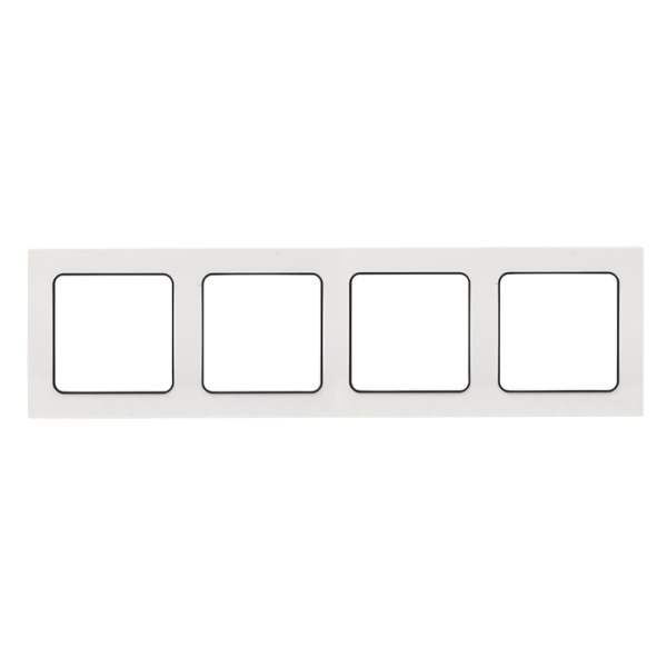 Стокгольм Рамка 4-местная белая с линией цвета черный EKF