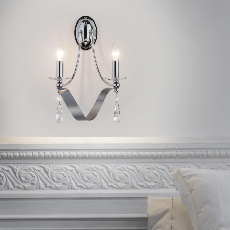 Бра в классическом стиле 2*E14 60Вт хром IP20 Adelia (60064/2 хром) Eurosvet