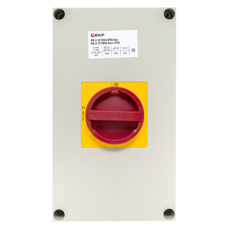 Переключатель кулачковый ПК-2-13 100А 3P "ВКЛ-ВЫКЛ" с блокировкой в боксе IP65 PROxima EKF