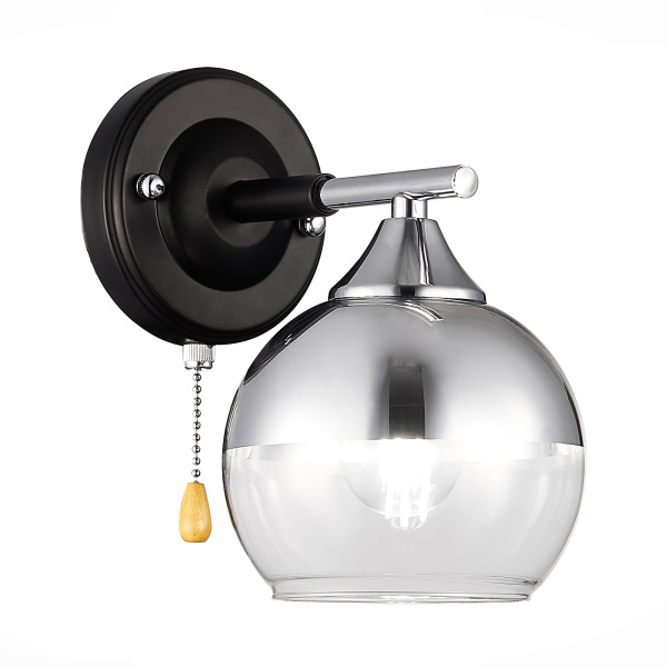 Светильник настенный Черный, Хром/Хром, Прозрачный E27 1*60Вт SLE106501-01 EVOLUCE