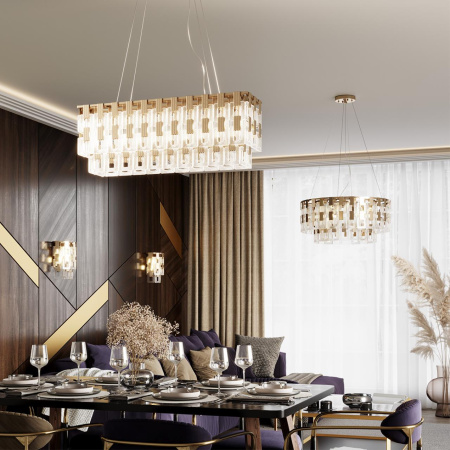 Бра E14 2*40W BUCKLE золотой/стекло ODEON LIGHT