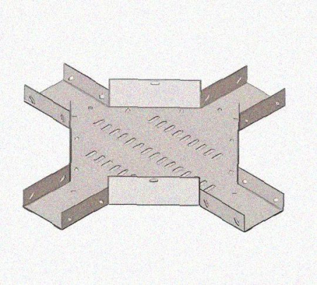 Лоток крестообразный перфорированный КМ 200х50 УТ1,5, оцинкованный лист S1,0