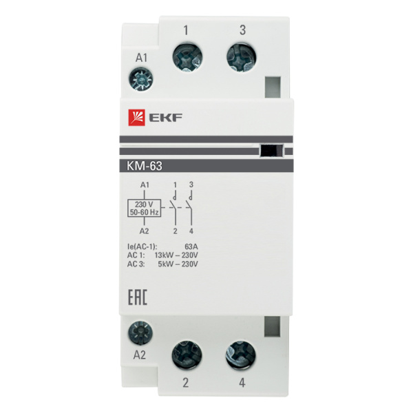 Контактор модульный КМ 63А 2NО (2 мод) PROxima EKF