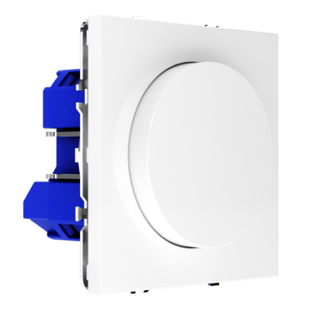 Светорегулятор встраиваемый Voltum S70 поворотно-нажимной 600 Вт, (белый глянцевый)