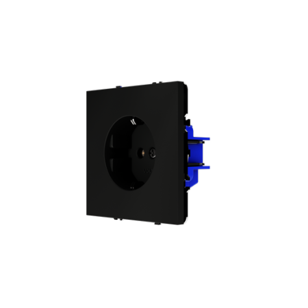 Розетка встраиваемая Voltum S70 с заземлением 16А, (черный матовый)