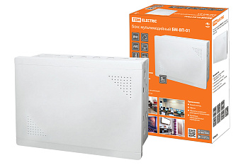 Бокс мультимедийный БМ-ВП-01, 420х320х150, ТВх4, ТФх5, 2 сетевых мод., колодка питания TDM