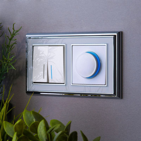 Диммер с подсветкой (белый) СУ IP20 Werkel