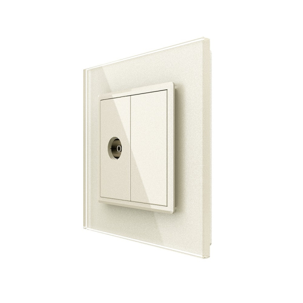 Розетка телевизионная одинарная 1 пост, цвет жемчужный Livolo