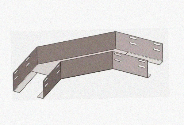 Лоток угловой перфорированный КГ 100х50-135 У3 поворот на 135, окрашенный, S1,0