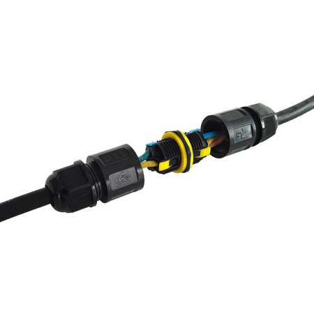 Соединитель-коннектор 3-контактный LD545 с рычажной клеммой, с пружинным контактом, водонепроницаемый, черный STEKKER Соединитель-коннектор 3-контактный LD545 с рычажной клеммой, с пружинным контактом, водонепроницаемый, черный STEKKER