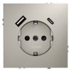 Розетка встраиваемая Voltum S70 с заземлением и защитными шторками, 16А, с USB, A+C, (кашемир)
