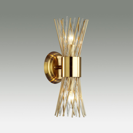 Бра E14 2*40W ORTA золото/металл/стекло ODEON LIGHT