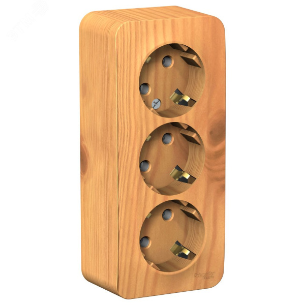 BLANCA Розетка ОУ 3 мест.с заземлением без шторок 16А ясень IP20 Schneider Electric