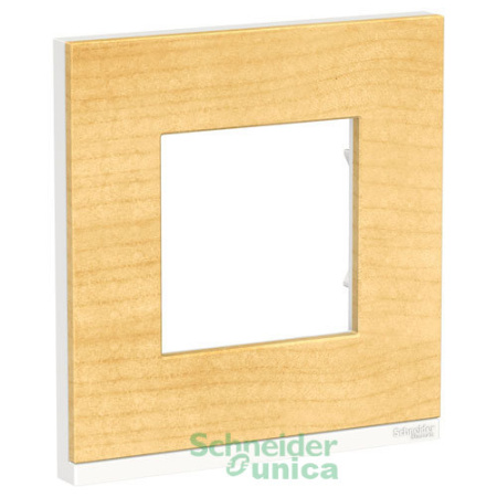 Unica Pure Рамка горизонтальная 1 пост . клен/белый IP21 Schneider Electric