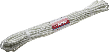 Фал капроновый, d=6,0 мм, 20 м, 650 кгс, 20,5 ктекс ЗУБР