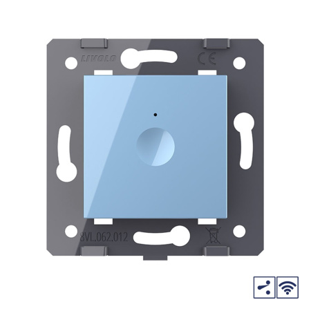 Одноклавишный проходной сенсорный выключатель Module с радиоупр., цвет синий (механизм) Livolo