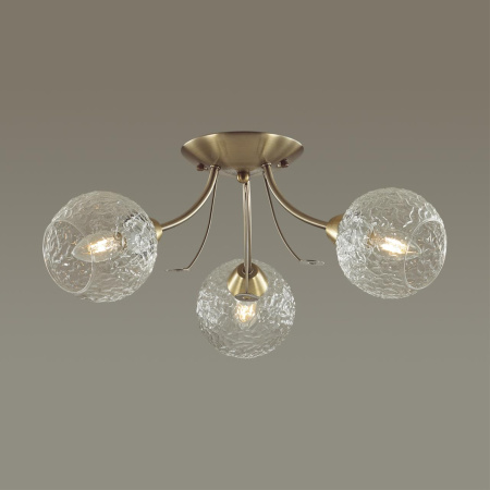 Люстра потолочная E14 3*40W 220V TULA античная латунь B LUMION