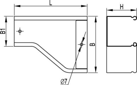 Переходник RRS левосторонний 200/100 H50 DKC