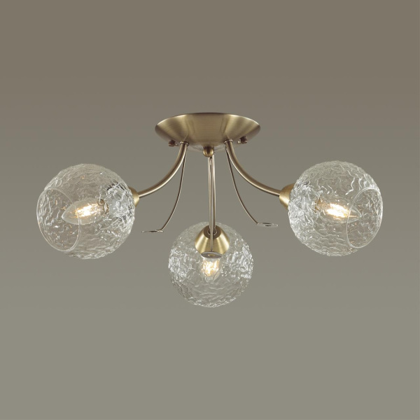 Люстра потолочная E14 3*40W 220V TULA античная латунь B LUMION