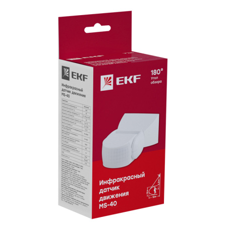 ИК датчик движения наст, 1200Вт 180гр, до 12м IP65 MS-40 PROxima EKF
