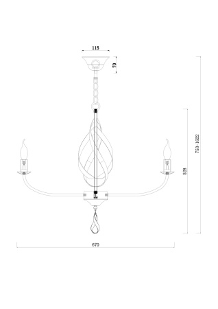 Люстра 8*E14 40Вт Серебро Антик IP20 Sealy FR5027PL-08S Freya