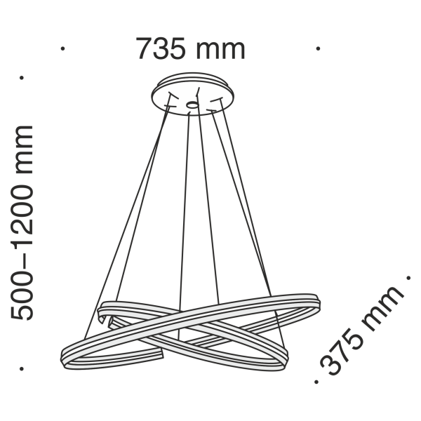 Подвесной светильник 70Вт 3000K Черный IP20 Azumi MOD036PL-L70B Technical