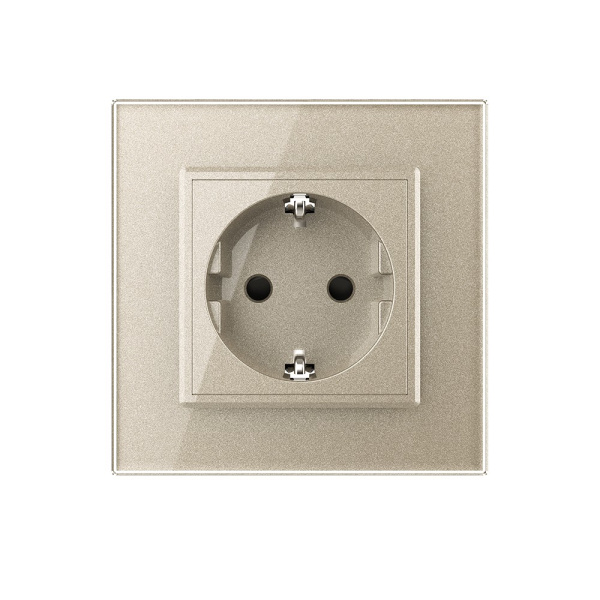 Розетка электрическая 16А 1 пост, цвет шампань Livolo