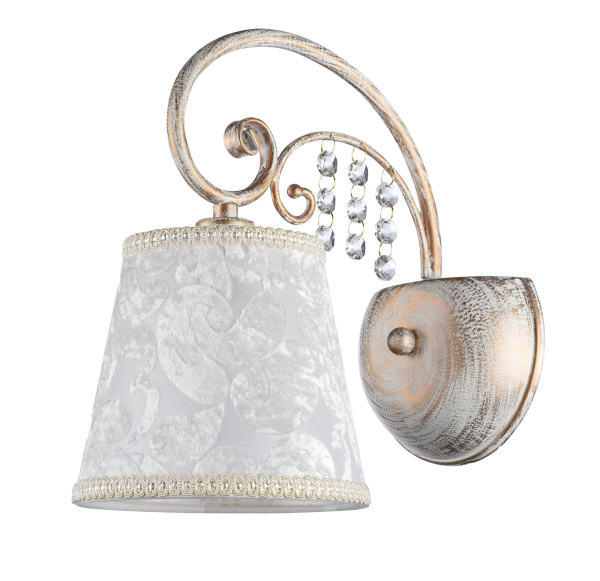 Настенный светильник (бра) 1*E14 40Вт Белый с Золотом IP20 Lorette FR2406-WL-01-WG Freya