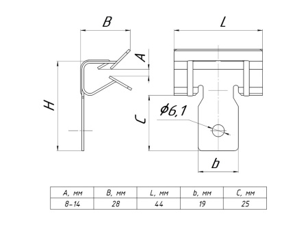 Зажим балочный 8-14 мм PROxima EKF