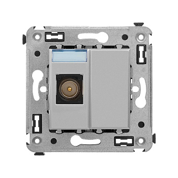 Розетка TV одиночная в стену, "Avanti", "Закаленная сталь" DKC