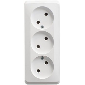 ЭТЮД Розетка ОУ 3 мест.без заземления без шторок 16А белый IP20 Schneider Electric