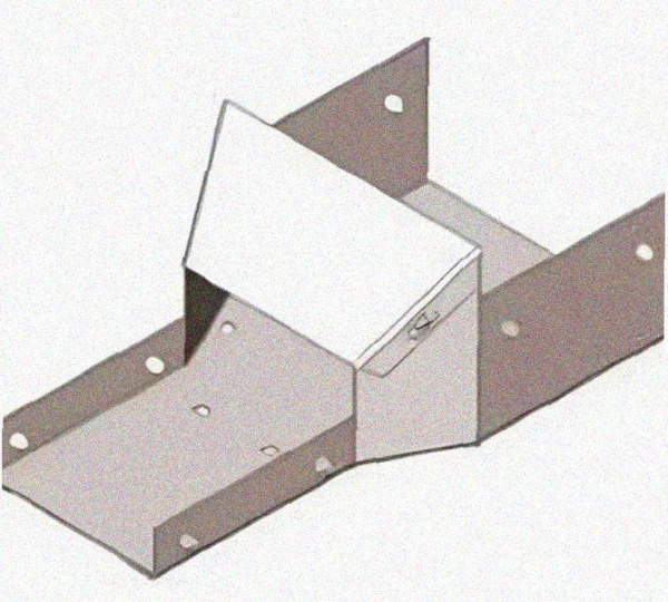 Лоток переходной замковый ЛПЗ 300х100-300х80 УТ1,5, оцинкованный лист, S1,0