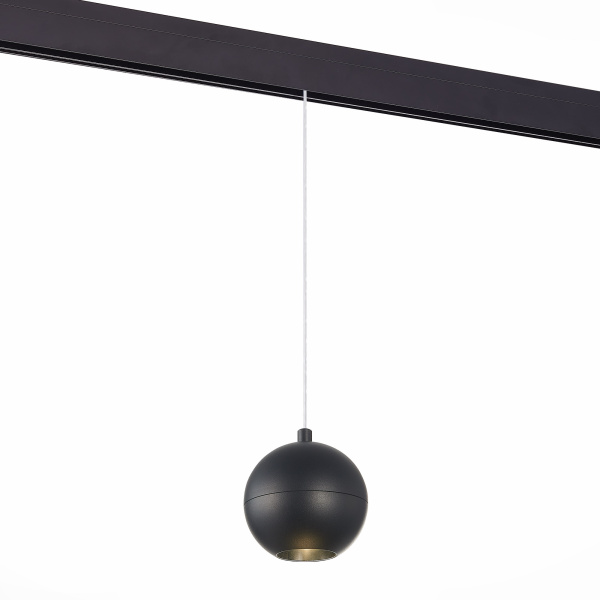 Магнитный трековый светильник подвесной Черный LED 1*12Вт 3000К 750Lm Ra>80 36° IP20 D100xH92 48В ST354.433.12 ST LUCE