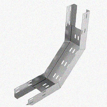 Лоток перфорированный КП 400х100-90 УТ1,5 для поворота трассы вверх на 90, горячее цинкование S1,5