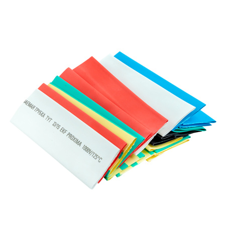 Термоусаживаемая трубка ТУТ нг 20/10 набор:7 цветов по 3шт, 100мм, PROxima EKF