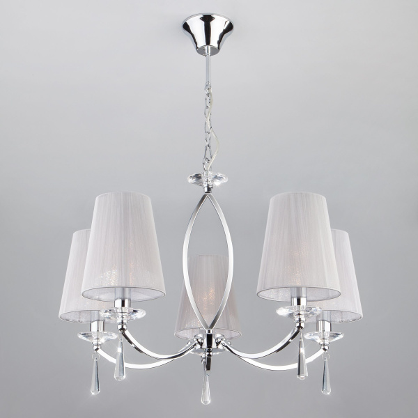 Подвесная люстра с хрусталем 5*E14 40Вт хром IP20 Valery (60079/5 хром) Eurosvet