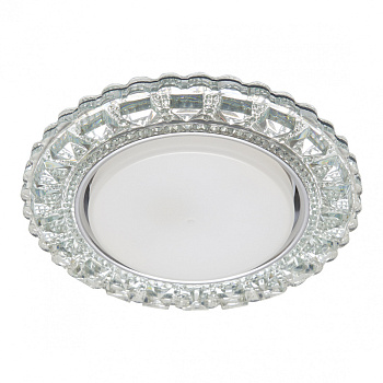 Св-к встр.с белой LED подсветкой 6400К Feron CD4045 потолочный GX53 без лампы, прозр., хром