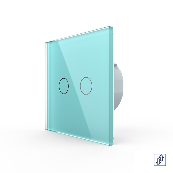 Сенсорный выключатель для жалюзи 2 клавиши 1 модуль Зеленый Livolo