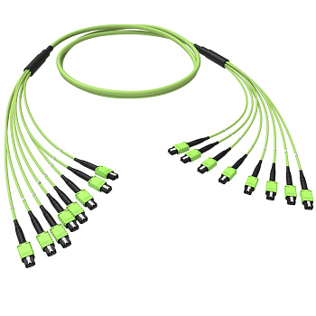 Оптическая магистральная сборка 96 ОВ 50/125 OM5, 8xMTP PRO(12)m/8xMTP PRO(12)m, тип В, 150 м DKC