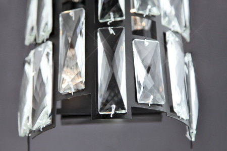 Бра с хрусталем 2*E14 60Вт черный IP20 Frammenti (352/2) Bogate's