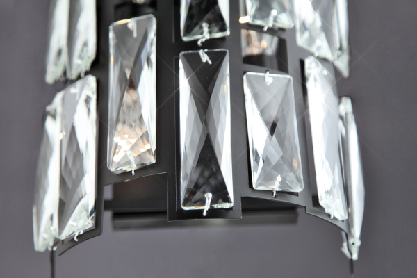 Бра с хрусталем 2*E14 60Вт черный IP20 Frammenti (352/2) Bogate's