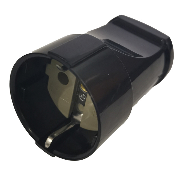 Розетка разборная GRV-S-16-R-G-B-IP20, 16А, круглая, с/з, черная, IP20, 1/20/200 General