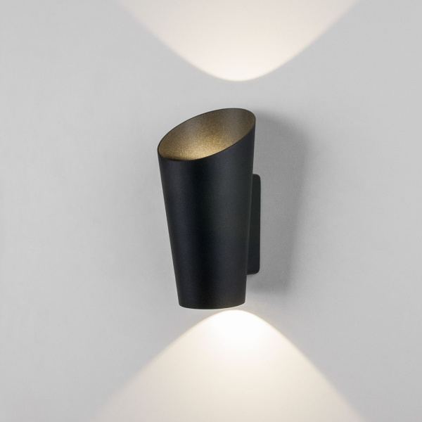 Уличный настенный светодиодный светильник 12Вт 4000К черный IP54 Tronc (a053448) Elektrostandard